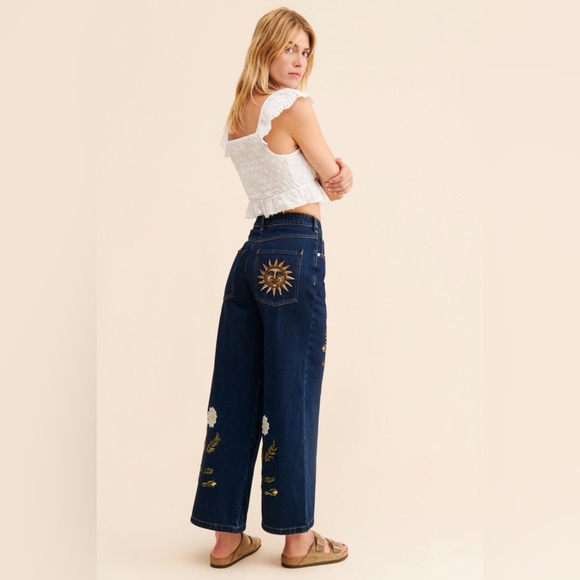 Tudor Wide Leg Jeans Meadows by free people - Picture 3 of 7